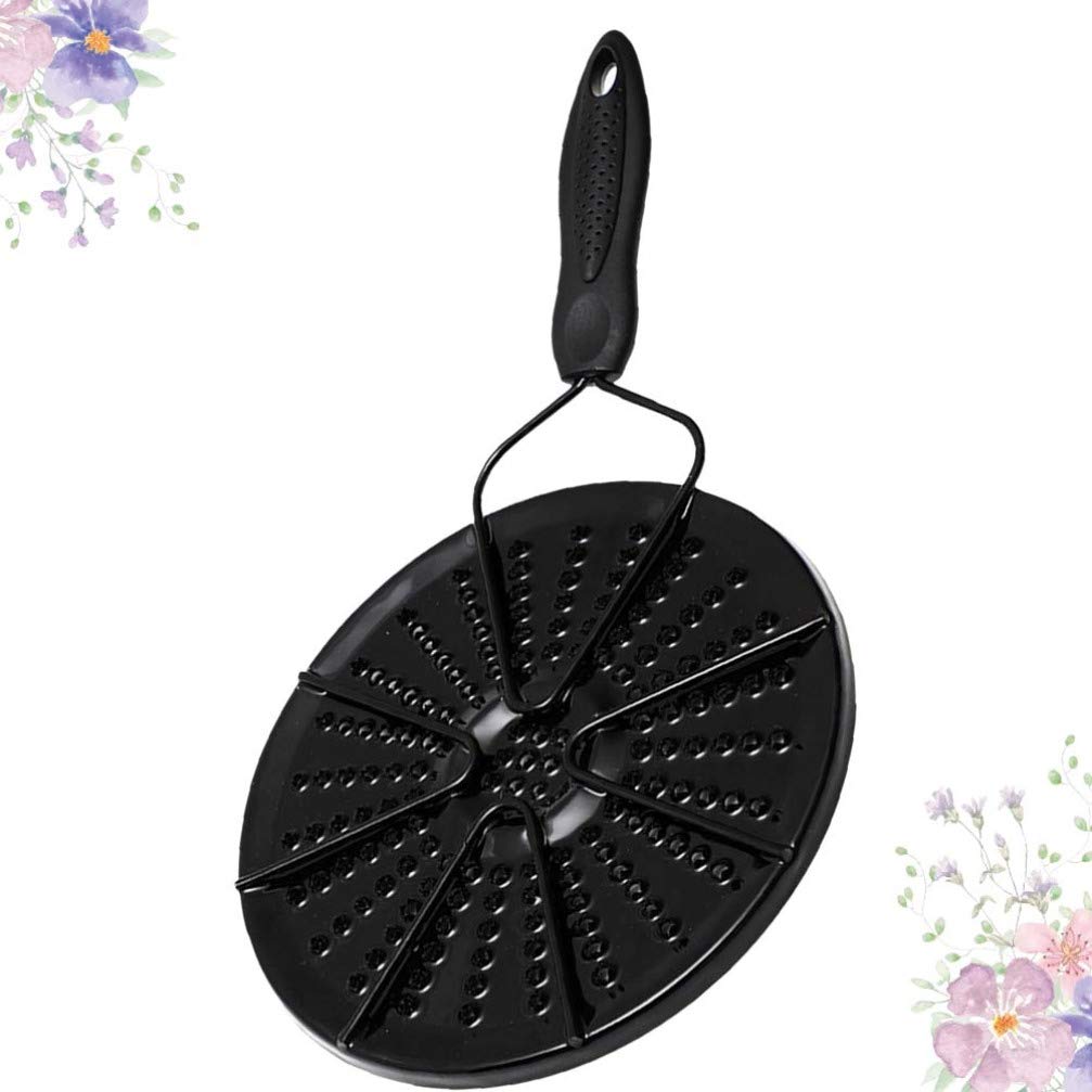 Premium Black Enamel Glass Diffuser Plate - Heat Conduction Stovetop Flame Reducer Ring Tray for Gas Stove Cooktops | Compatible with Coffee Pots & Warmers | Ideal for Home Kitchen, Camping & Outdoor Cooking