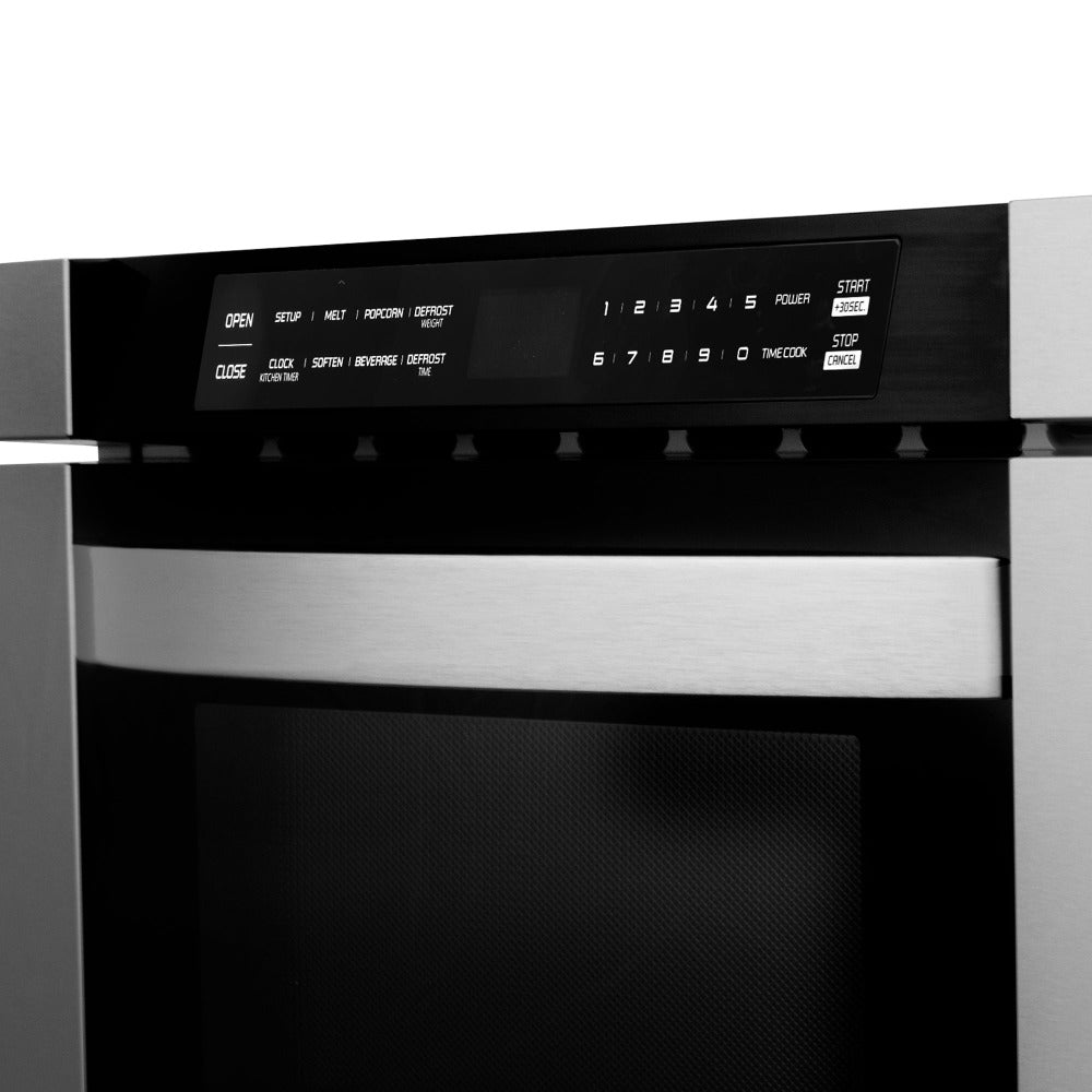 ZLINE 36 Inch Stainless Steel Gas Range Kitchen Package with Convertible Vent Hood & Microwave Drawer - 3KP SGRRH36 MW - Perfect for Modern Kitchens & Open Concept Homes