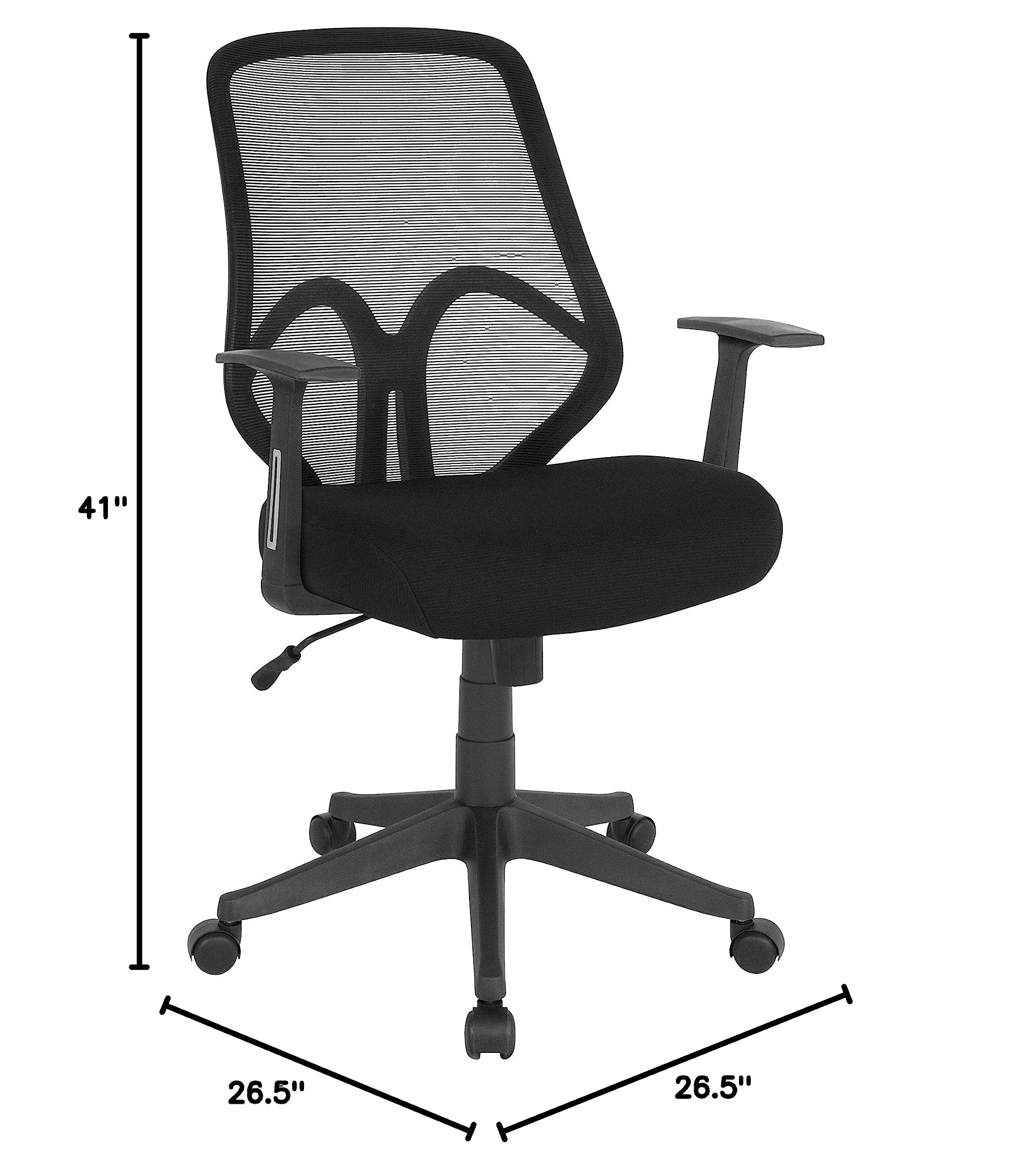 Ergonomic High Back Black Mesh Office Chair with Adjustable Arms - Perfect for Home Office, Gaming & Workspace Comfort