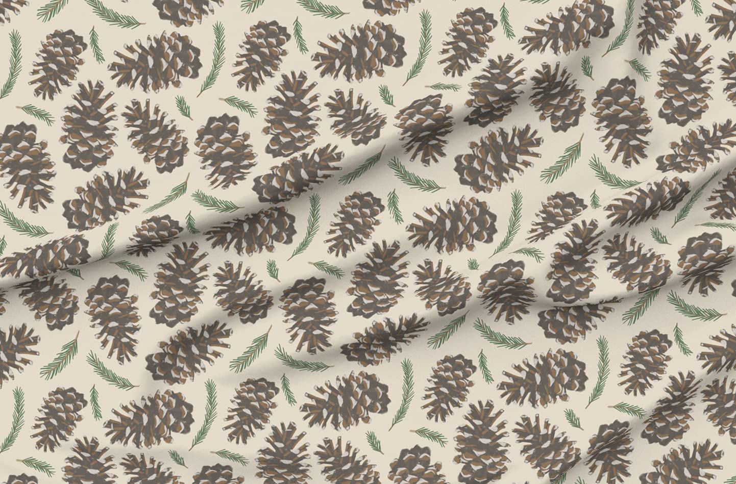 Pine Trees Cabin Rustic Mountain Greenery Forest Nature Winter Holiday Printed Minky Fabric by The Yard - Soft Plush Fabric for Sewing Baby Blankets, Quilt Backing & Home Decor - Perfect for Cozy Cabin, Nursery & Seasonal DIY Projects