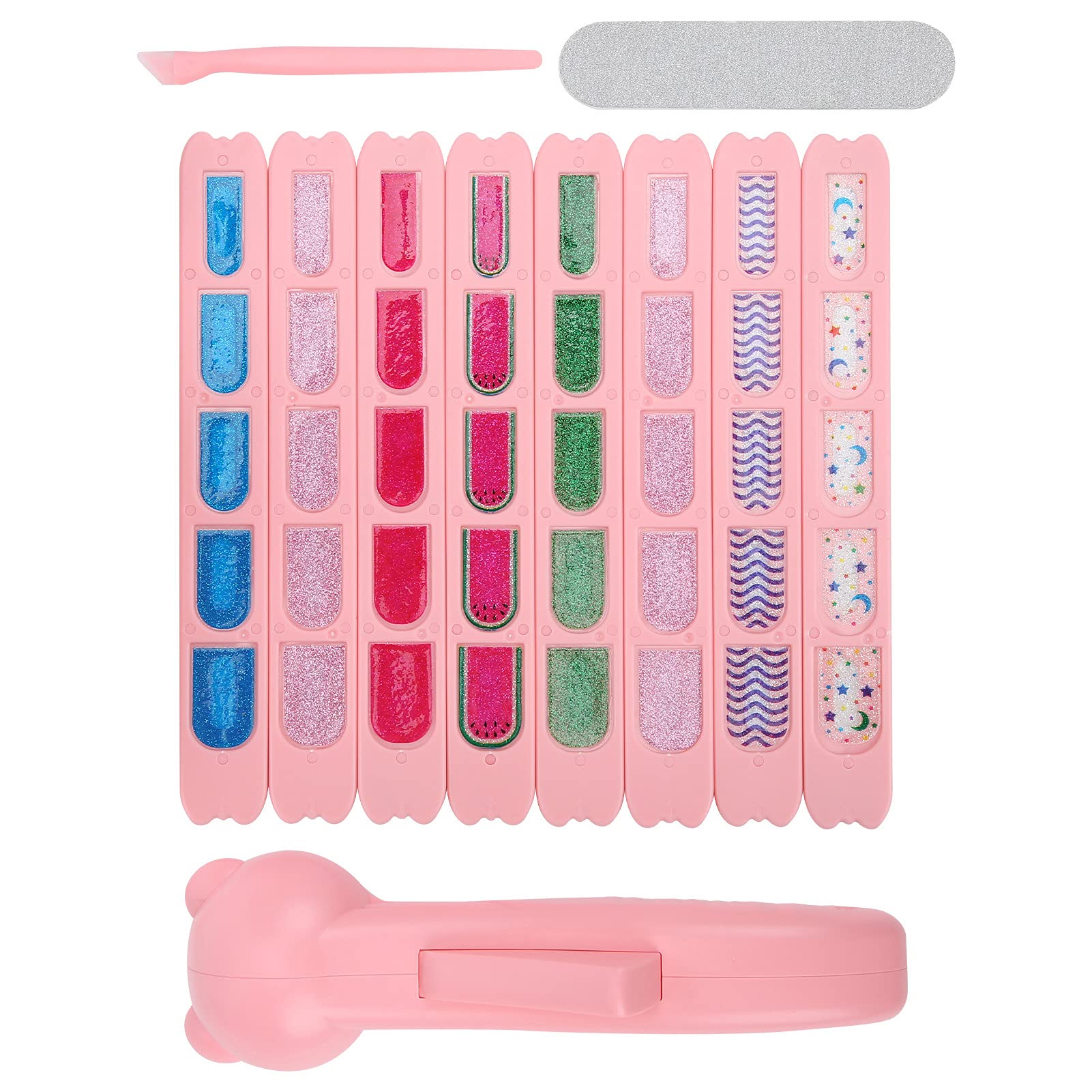 Non-Toxic Kids Fake Nails Kit - Colorful Press-On Nails for Girls, Easy Peel Off & Reusable - Perfect for Birthday Parties, Playdates & Dress-Up