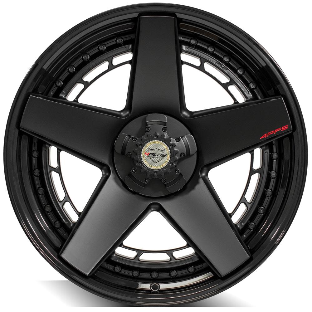 4Play Forged Series 4PF5 Matte Black Center with Gloss Black Barrel 22x10.0 18-Inch 5x127/5x139.7mm 87.1mm Hub Wheels - Premium Alloy Rims for Trucks & SUVs - Perfect for Off-Roading & Street Performance