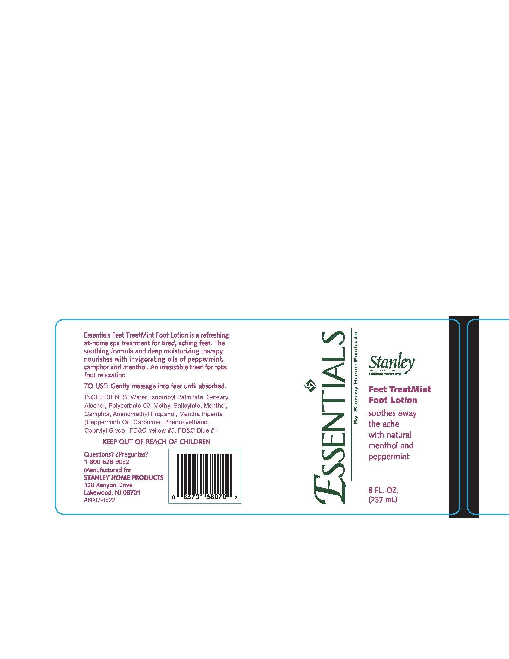 Stanley Essentials Feet TreatMint Foot Lotion 8oz – Moisturizing Foot Cream with Natural Peppermint Oil – Relaxing Foot Care for Dry Cracked Heels – Men & Women – Pack of 6 – Perfect for Post-Workout Recovery & Spa Night Self-Care