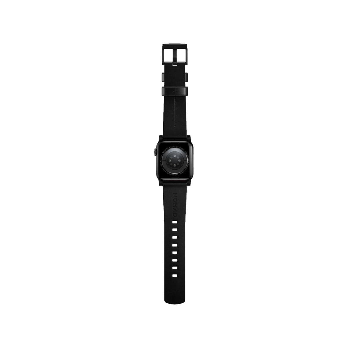 NOMAD Modern Leather Band for Apple Watch Series 8/7/6/SE (45mm/49mm) - Black Horween Leather Strap with Black Hardware | Durable & Stylish Replacement Band for Work, Travel & Everyday Wear