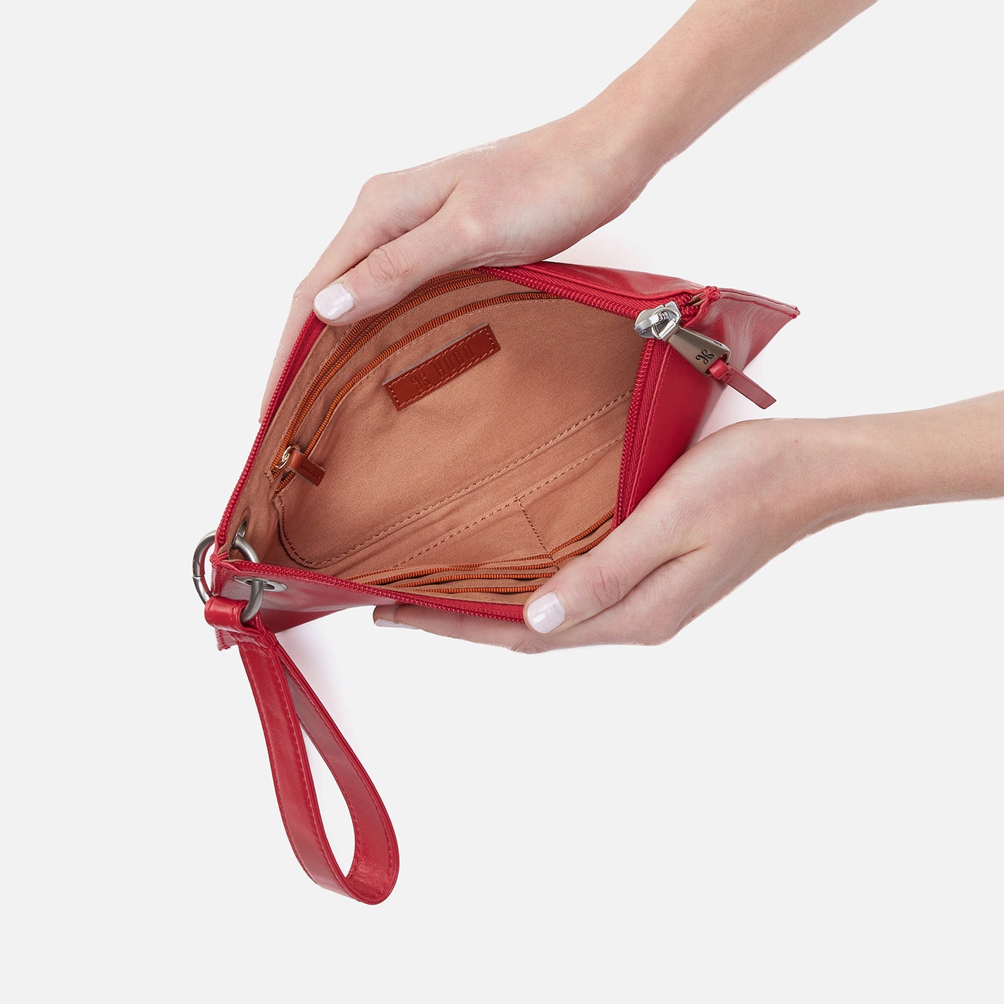 Premium Vida Wristlet in Polished Leather - Hibiscus Color | Stylish Women's Wallet for Everyday Use, Travel & Shopping