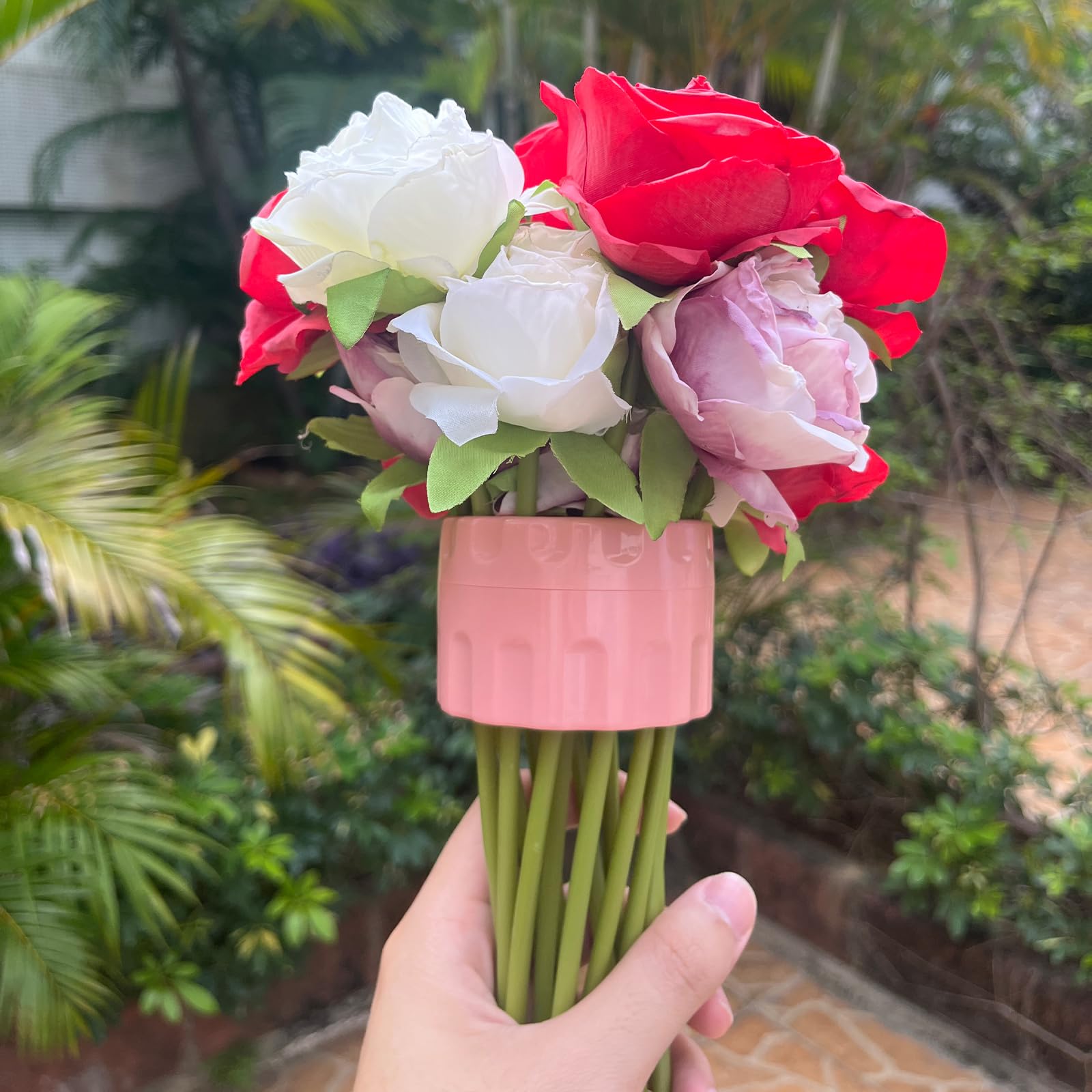 2PCS Clear Spiral Stem Holder for Flowers - DIY Wedding Bouquet Kit, Ikebana Floral Arrangement Tools, Bouquet Twister for Vases - Perfect for Wedding Centerpieces, Home Decor, and Floral Displays