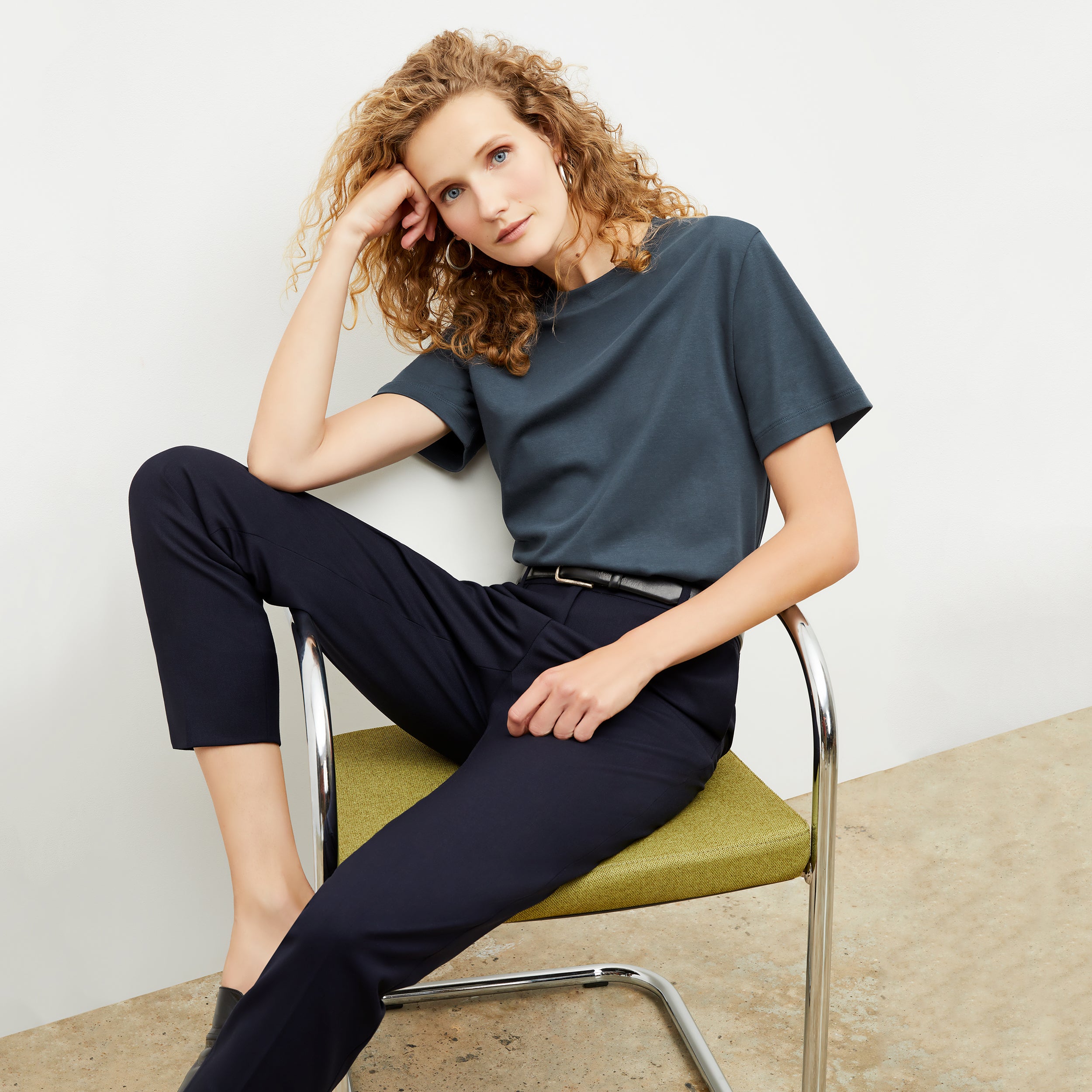Premium Washable Wool Twill Mejia Pants - Dark Navy | Comfortable & Durable Office Wear & Travel Essentials