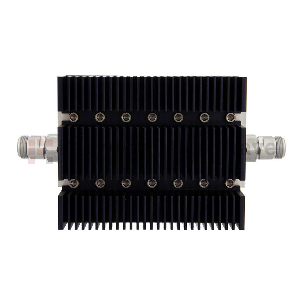 30 dB Fixed Attenuator N Female to N Female - 6 GHz 100W RF Power - Heatsink Body 1.45 VSWR - for Antenna Systems, Signal Conditioning & Test Equipment