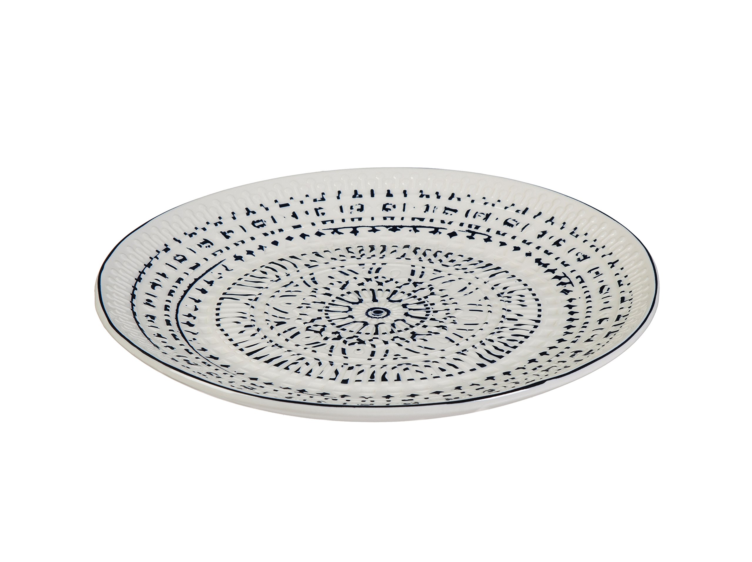Cypress Home Inkwell Ceramic Plate - Elegant Decorative Serving Dish for Cheese, Appetizers & Desserts | Perfect for Dinner Parties, Weddings & Home Decor