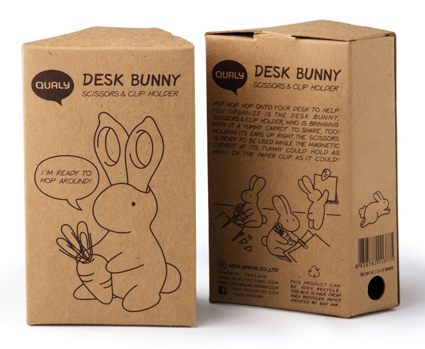 Desk Bunny QL10115-BK Organizer with Scissors & Clip Holder - Office & Home Use