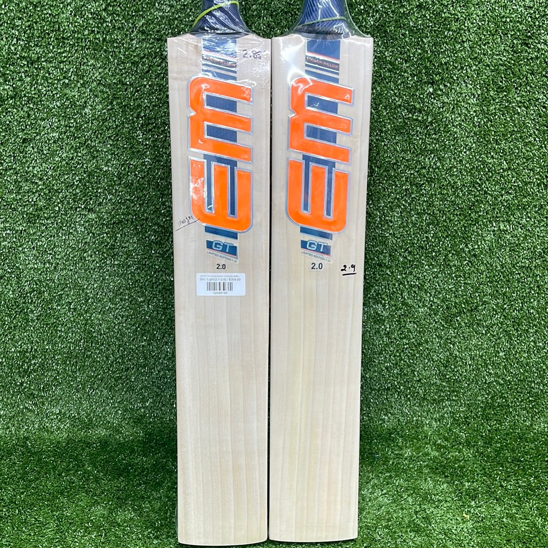 EM GT 2.0 Limited Edition English Willow Cricket Bat - Professional Grade for Matches & Training | Perfect for Club Players & Tournament Use