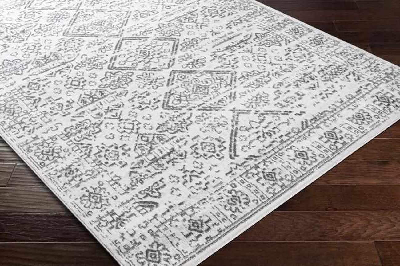 Mark&Day 8x10 Berkhoek Global Light Gray Area Rug – Soft Grey Beige White Carpet for Living Room, Bedroom, Kitchen – 7'10