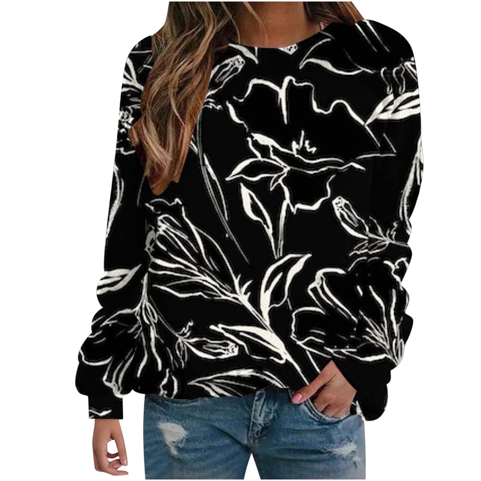 Trendy Southwestern Aztec Long Sleeve Blouse for Women - Loose Fit O-Neck Leopard Print Mexican Style Top | Perfect for Casual Wear, Boho Outfits & Festival Fashion