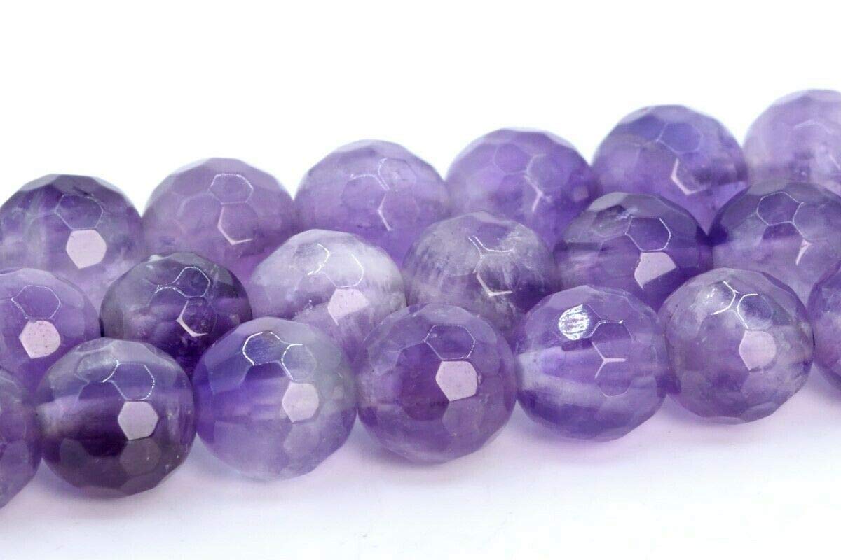 AAA Grade Natural Amethyst Micro Faceted Round Beads 9MM for Jewelry Making - Perfect for Necklaces, Bracelets & DIY Crafts