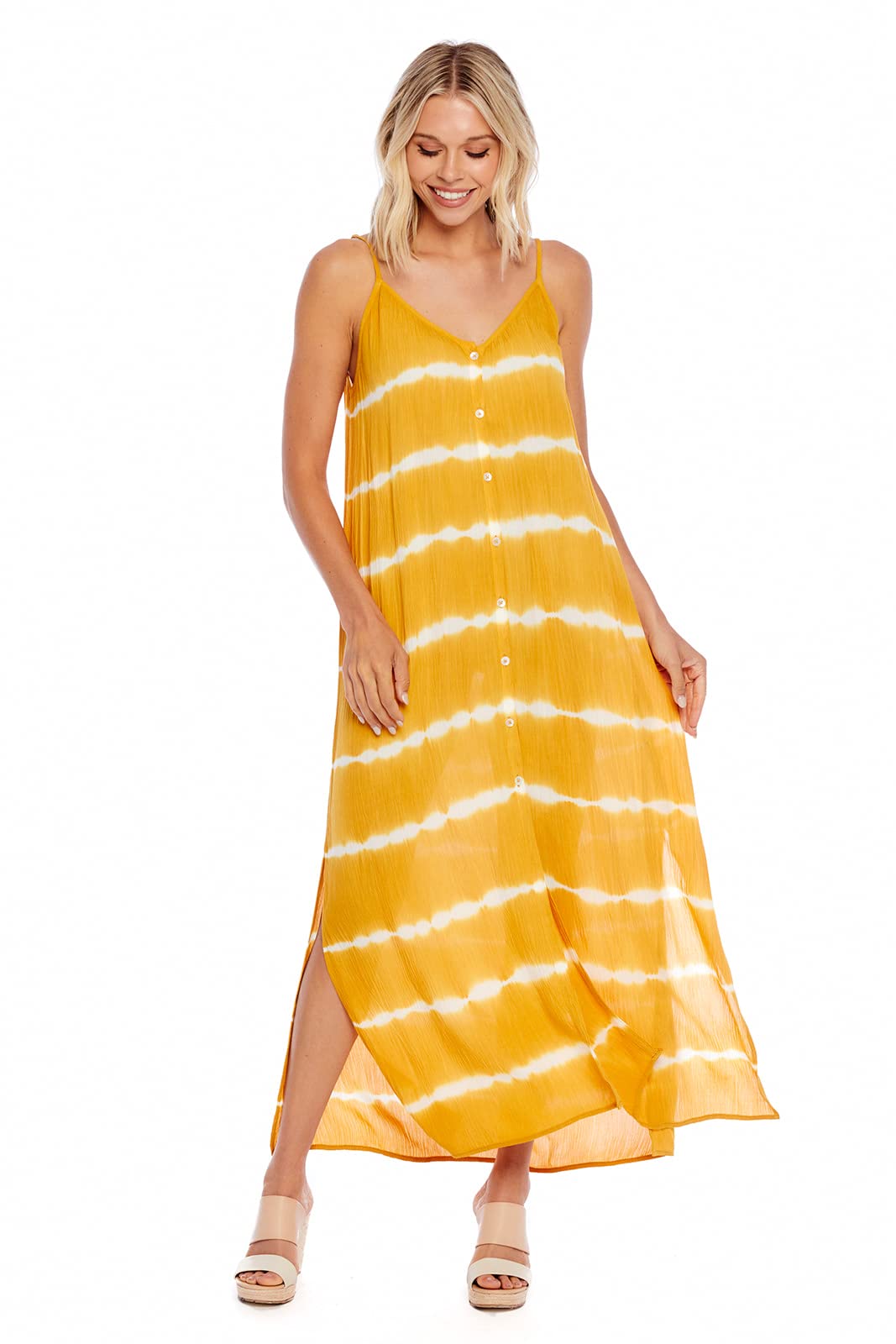 Mud Pie Women's Sleeveless Maxi Dress - Flowy Summer Beach Dress for Vacation, Party & Casual Wear