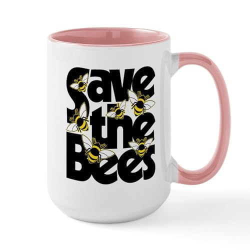 White/Pink Inside - Save The Bees Mugs