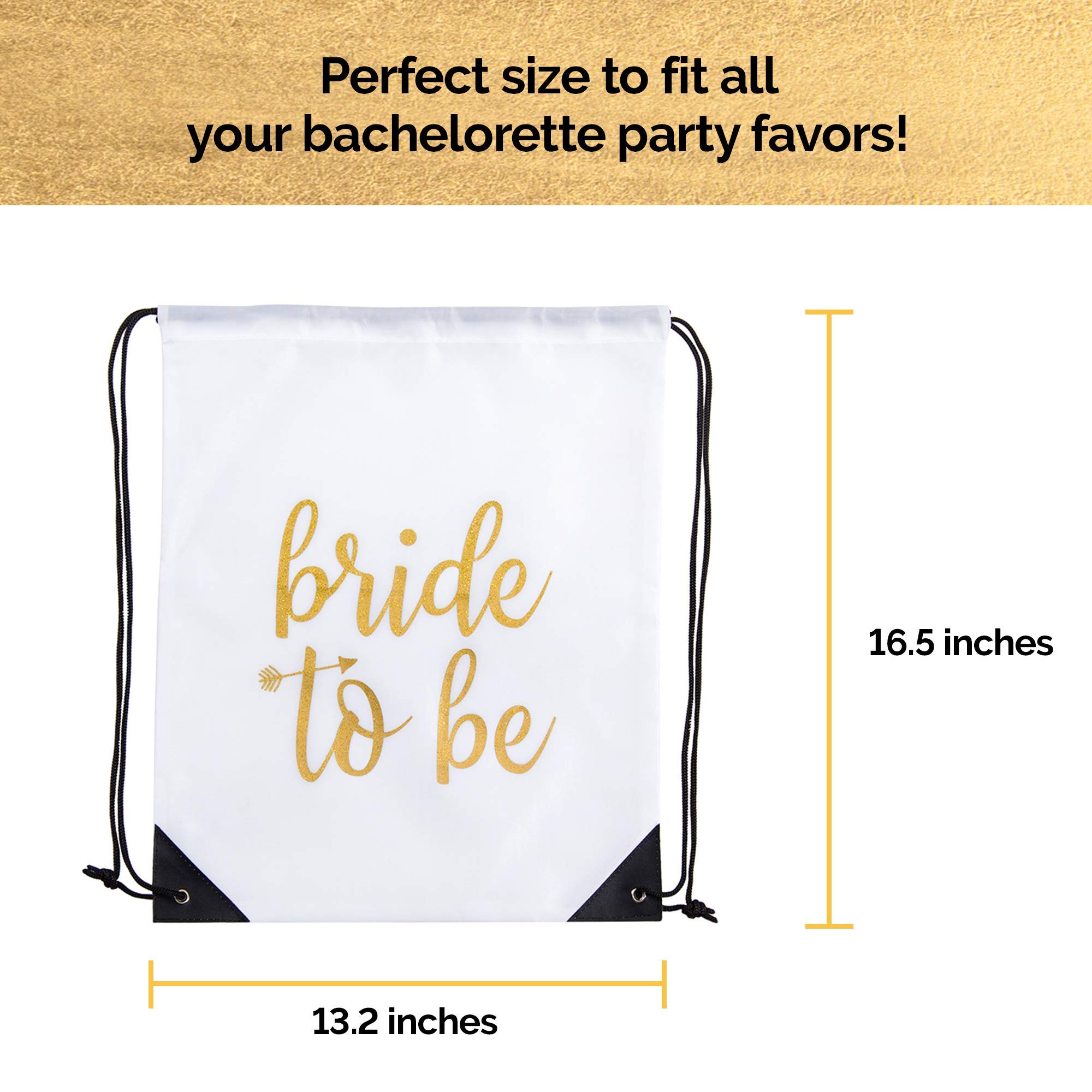 Pop Fizz Designs | 12-Pack Pink Bride & Bride Tribe Drawstring Bags for Bachelorette Party | Wedding Party Favors, Bridal Shower Gifts & Girls' Night Out Essentials