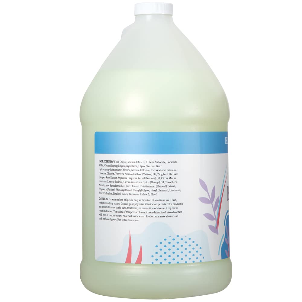 Ginger Lily Farms Botanicals Nourishing Body Wash - Island Tranquility Scent with Green Tea & Lemongrass | 100% Vegan & Cruelty-Free | 1 Gallon Refill (Pack of 4) | Perfect for Spas, Hotels & Eco-Friendly Homes