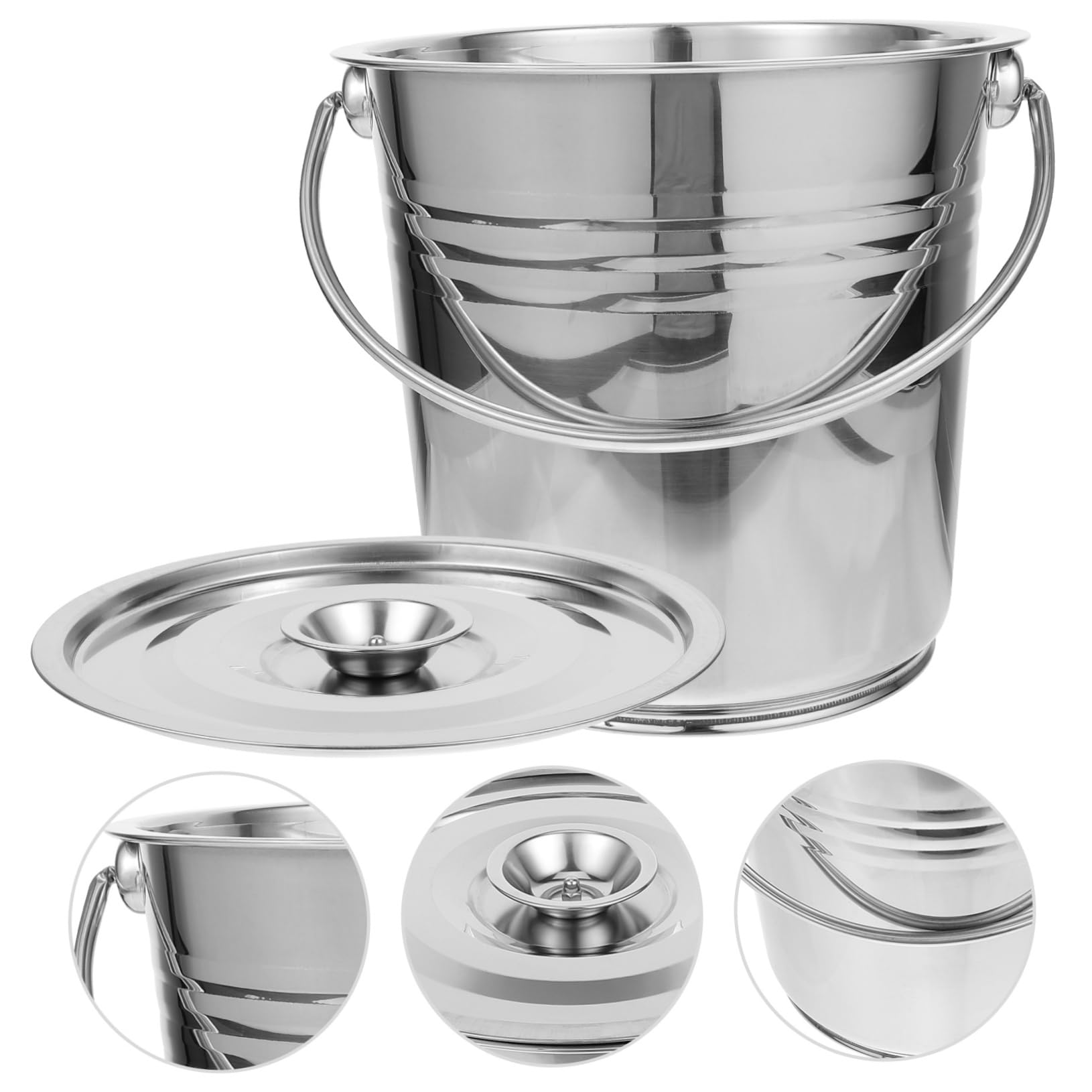Stainless Steel Outdoor Fireplace Coal Bucket & Garden Incinerator - Large Capacity Metal Storage Container for Indoor/Outdoor Use - Perfect for BBQ, Camping, and Fireplace Ash Storage