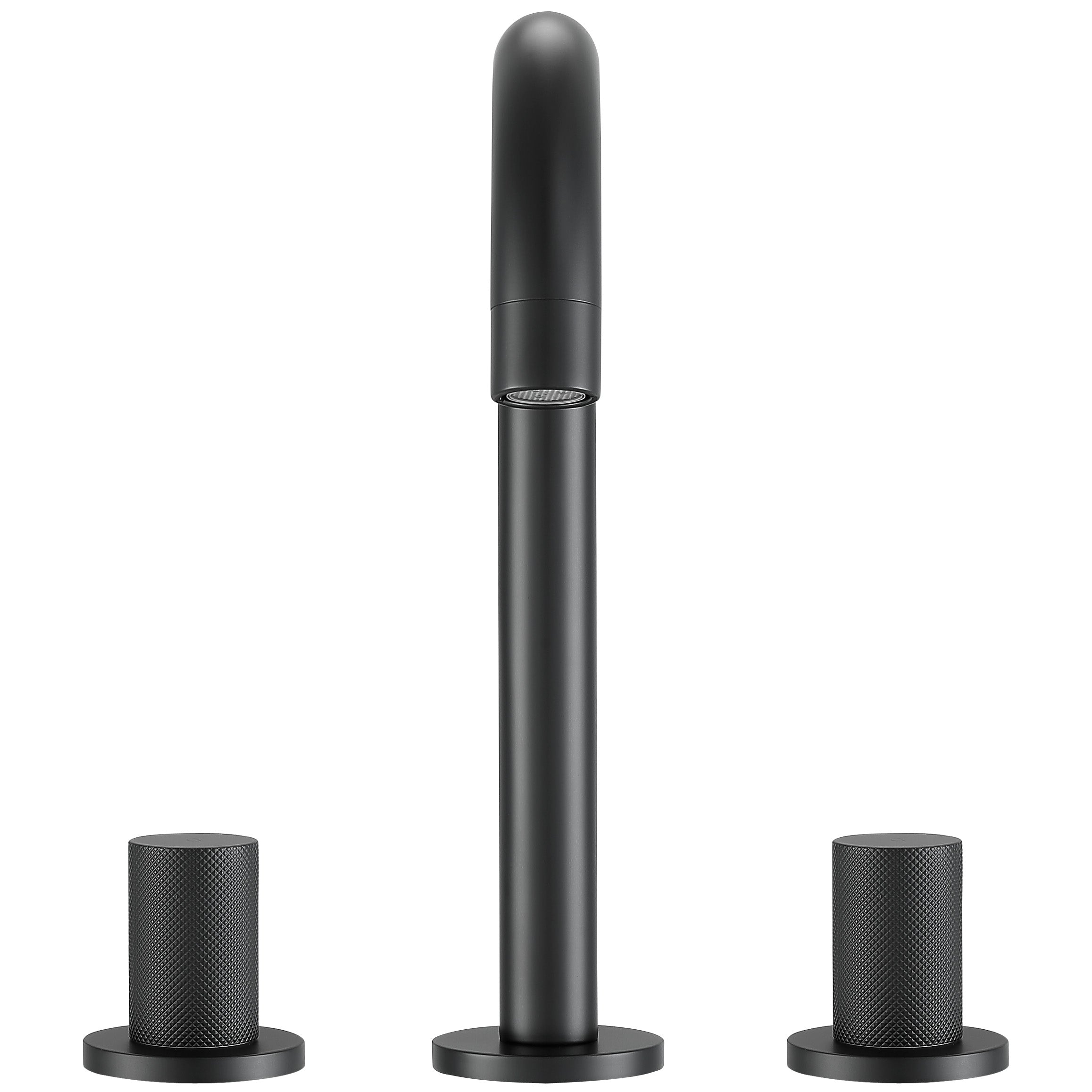 Ancona Industria Matte Black Widespread Bathroom Faucet - Modern 8 Inch Centerset Bathroom Sink Faucet with High Arc Spout for Vanity, Powder Room & Guest Bathroom