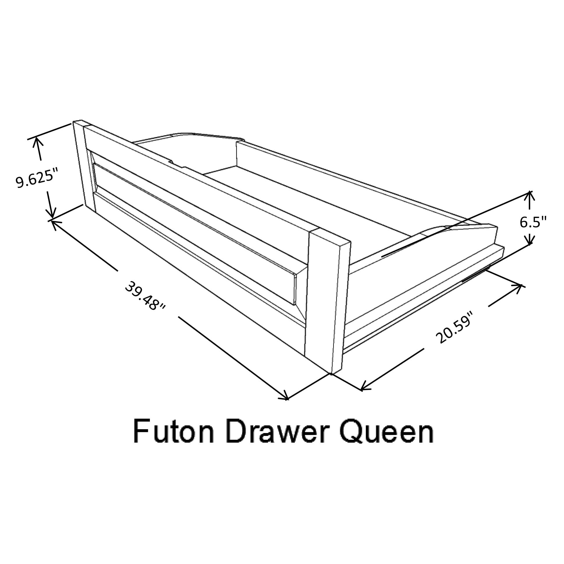 Dark Espresso Queen Size Futon with Storage Drawers (Set of 2) - Space-Saving Bed Solution for Small Apartments, Guest Rooms & Dorm Rooms - Compatible with Futon Frames & Platform Beds