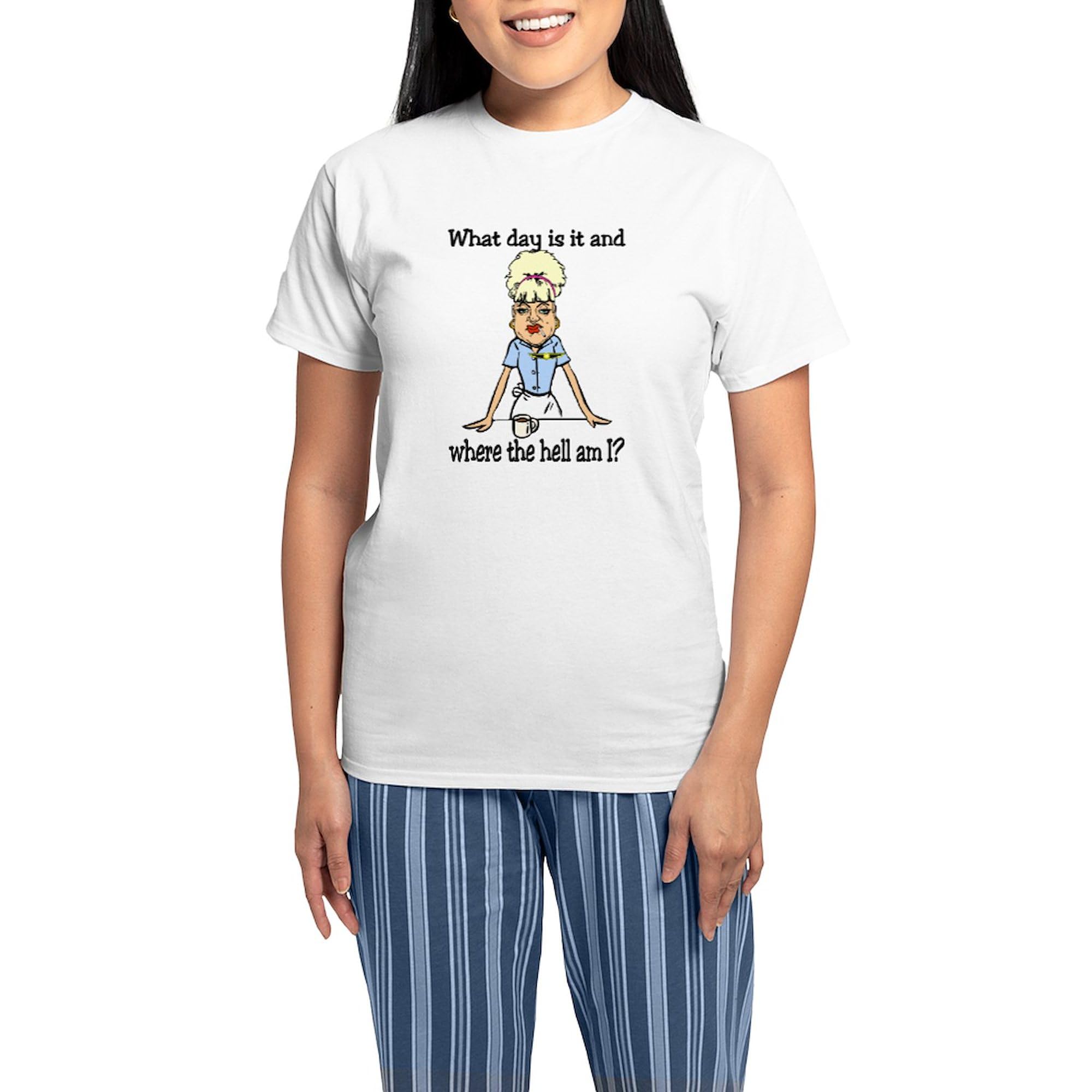Where The Hell Am I Women's Light Pajama Set - Novelty Cotton Sleepwear for Women | Comfortable PJs for Lounge & Sleep | Perfect for Gifts, Travel & Relaxation at Home