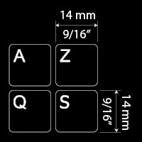 French AZERTY Keyboard Stickers - Black Background (14x14) for Desktop, Laptop & Notebook - Perfect for Typing in French, Language Learning & Office Use