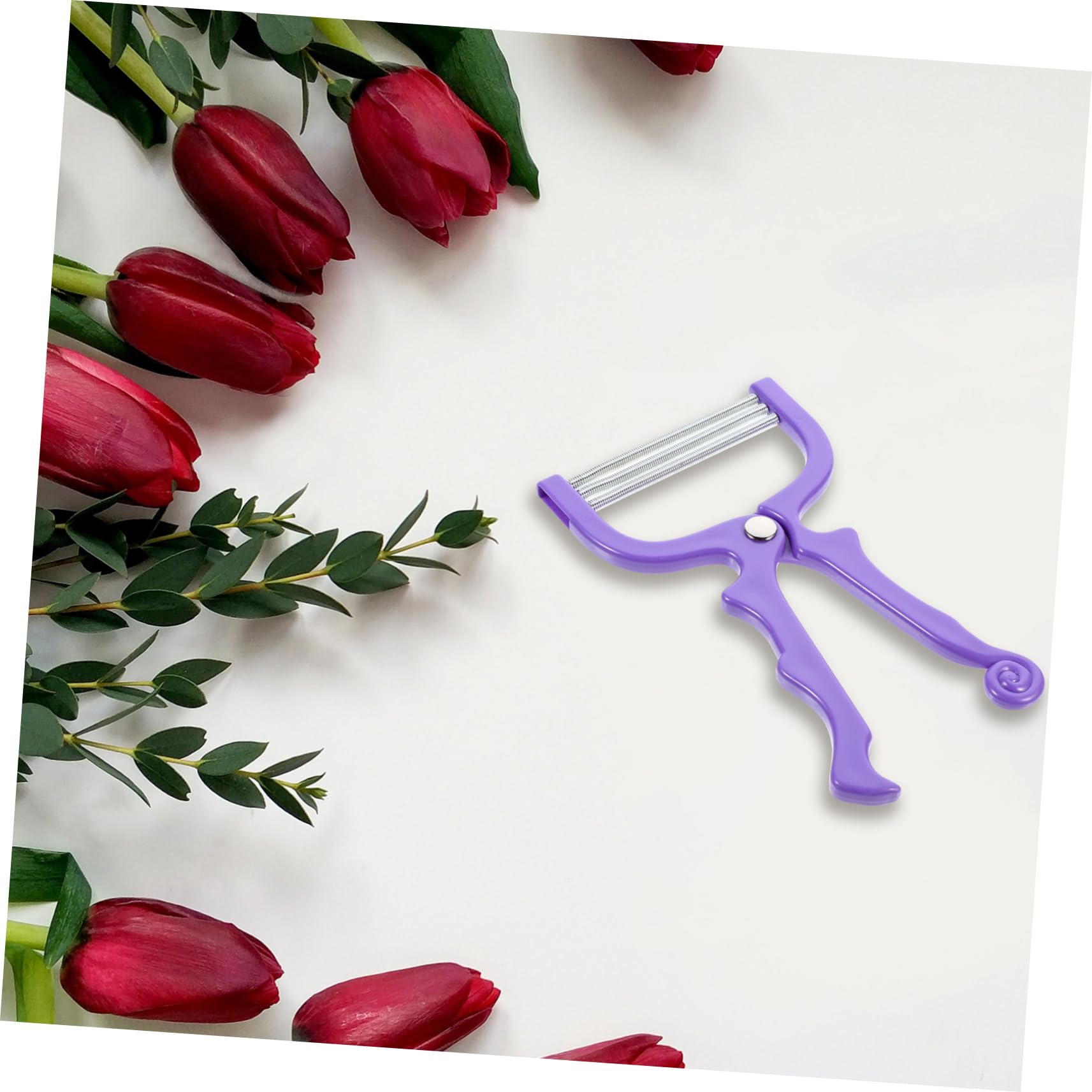2pcs Manual Facial Hair Remover & Epilator - Portable Hair Trimmer for Women, Eyebrow Shaper & Face Hair Threading Tool (Iron Purple) - Perfect for Travel, Home Use & Personal Grooming