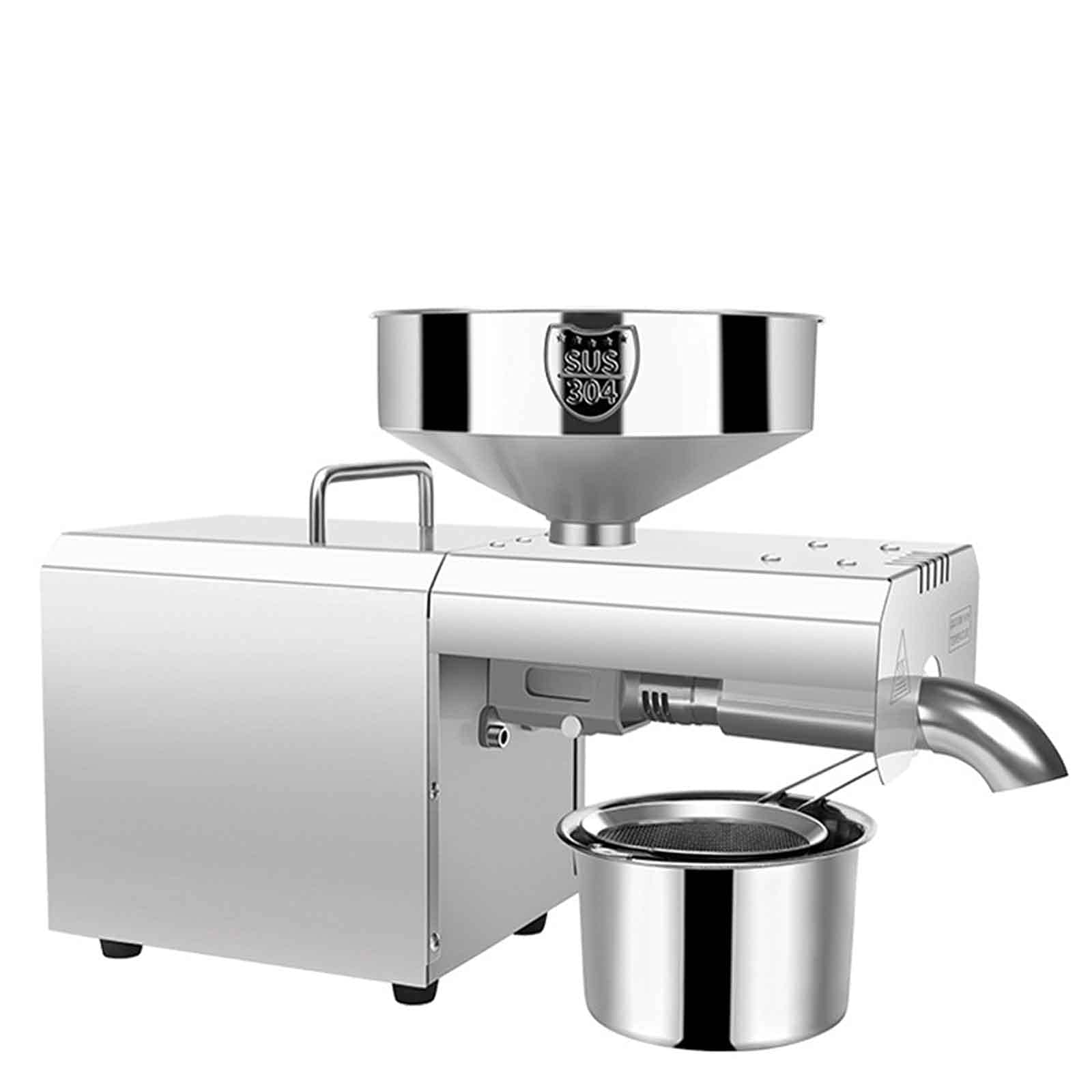 Automatic Oil Press Machine for Home Use - Stainless Steel Oil Extractor with Heating & Fast Installation - 24H Continuous Operation - Perfect for Making Peanut, Olive & Coconut Oil in Kitchen