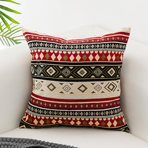 Bohemian Geometric Chenille Throw Pillow for Couch - Soft Decorative Sofa Pillows for Living Room, Bedroom - Perfect for Home Decor and Cozy Comfort