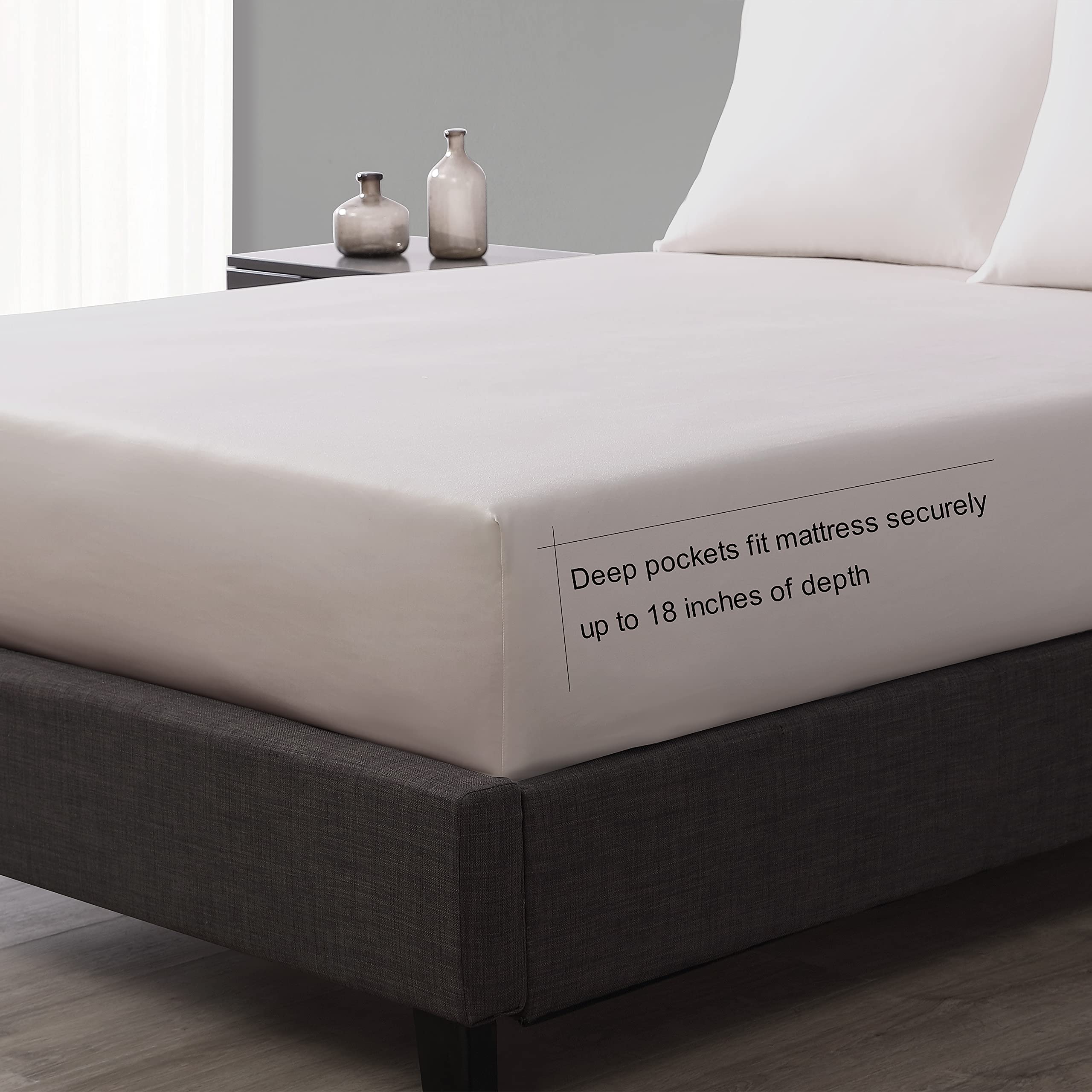 Vera Wang Luxury Sateen Cotton 800 Thread Count King Sheet Set - Ultra Soft & Smooth Bedding Collection in Rose Quartz Pink for Master Bedroom & Guest Room Comfort