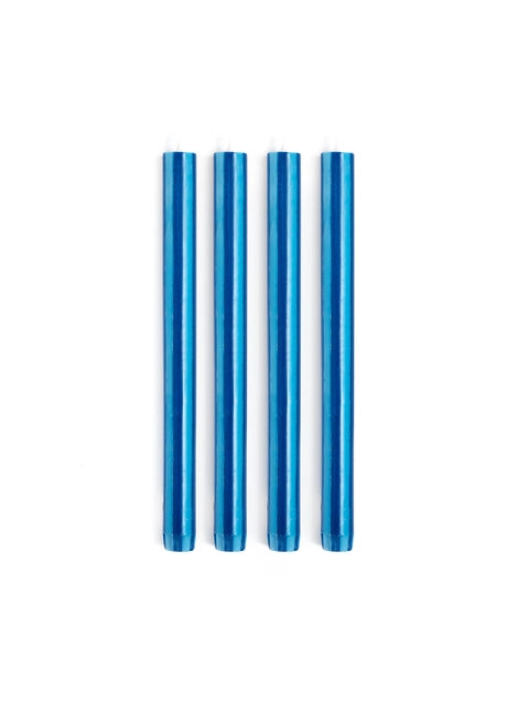 Premium Stripe Dinner Candles - Elegant 12-Pack Taper Candles for Romantic Dinners, Wedding Decor & Holiday Centerpieces - Long-Lasting Beeswax Candles for Table Settings & Special Occasions