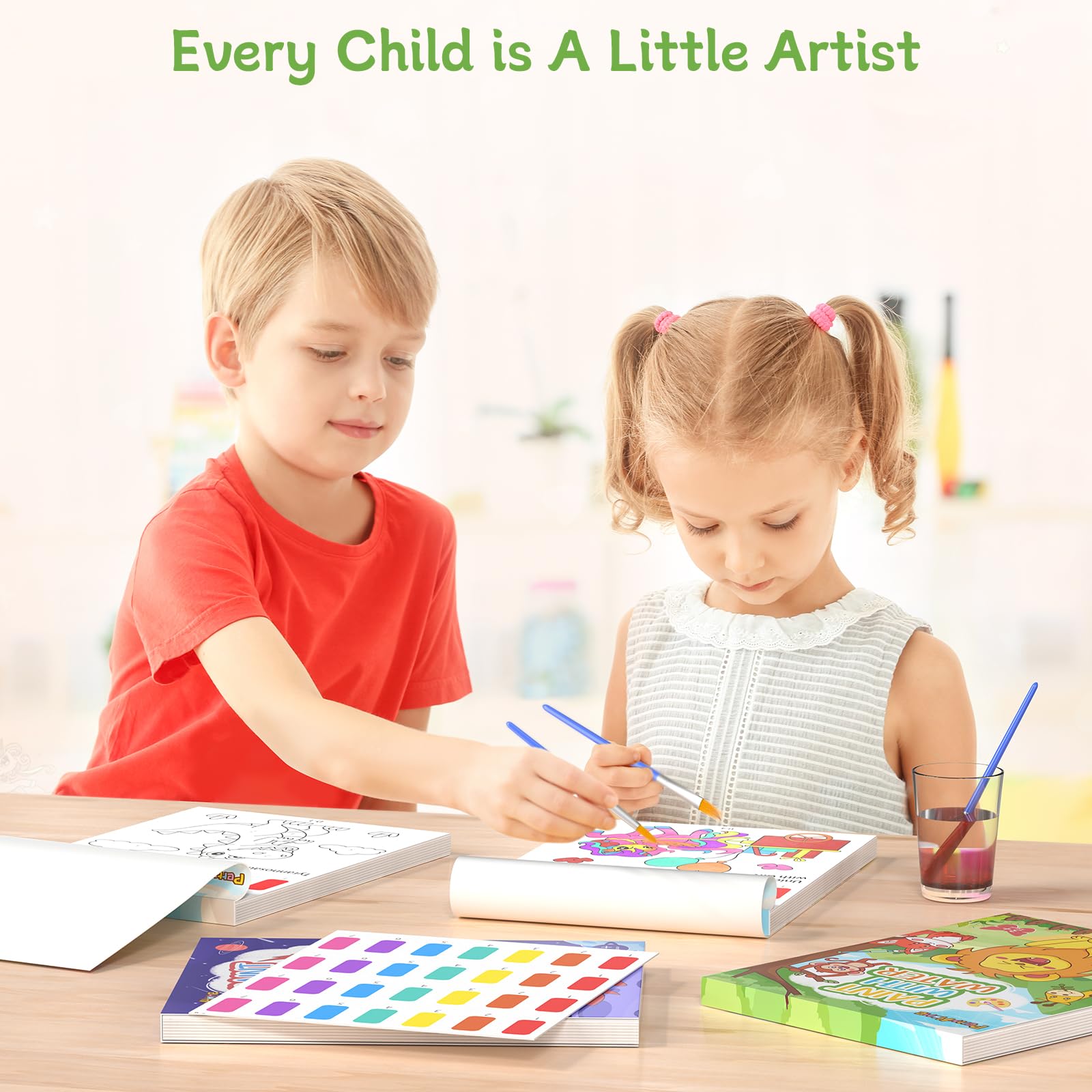 PERRYHOME Mess-Free Water Coloring Books for Kids Ages 3-8, Animal Themed Paint with Water Activity Set - Perfect Birthday & Christmas Gift for Toddler Girls | Creative Indoor Play, Travel & Party Entertainment