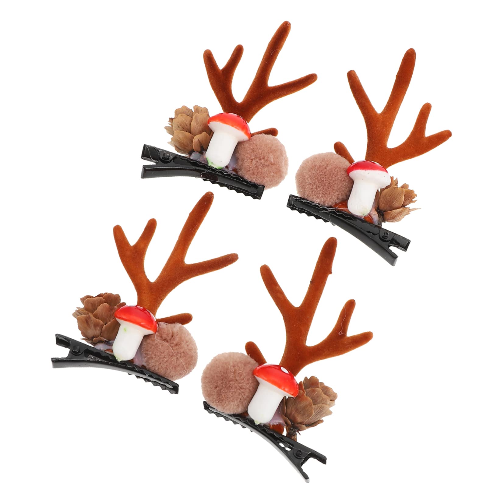 FOMIYES 4pcs Christmas Hair Clips for Toddler Girls - Deer Ears Hair Barrettes for Women & Kids - Perfect for Holiday Parties, School Events & Family Photos