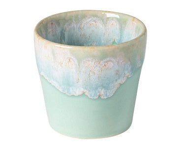 COSTA NOVA Stoneware Ceramic Espresso Cups Set of 2 - 3 oz Aqua Blue Grespresso Collection - Perfect for Home Coffee Bar, Cafe, and Gift Giving