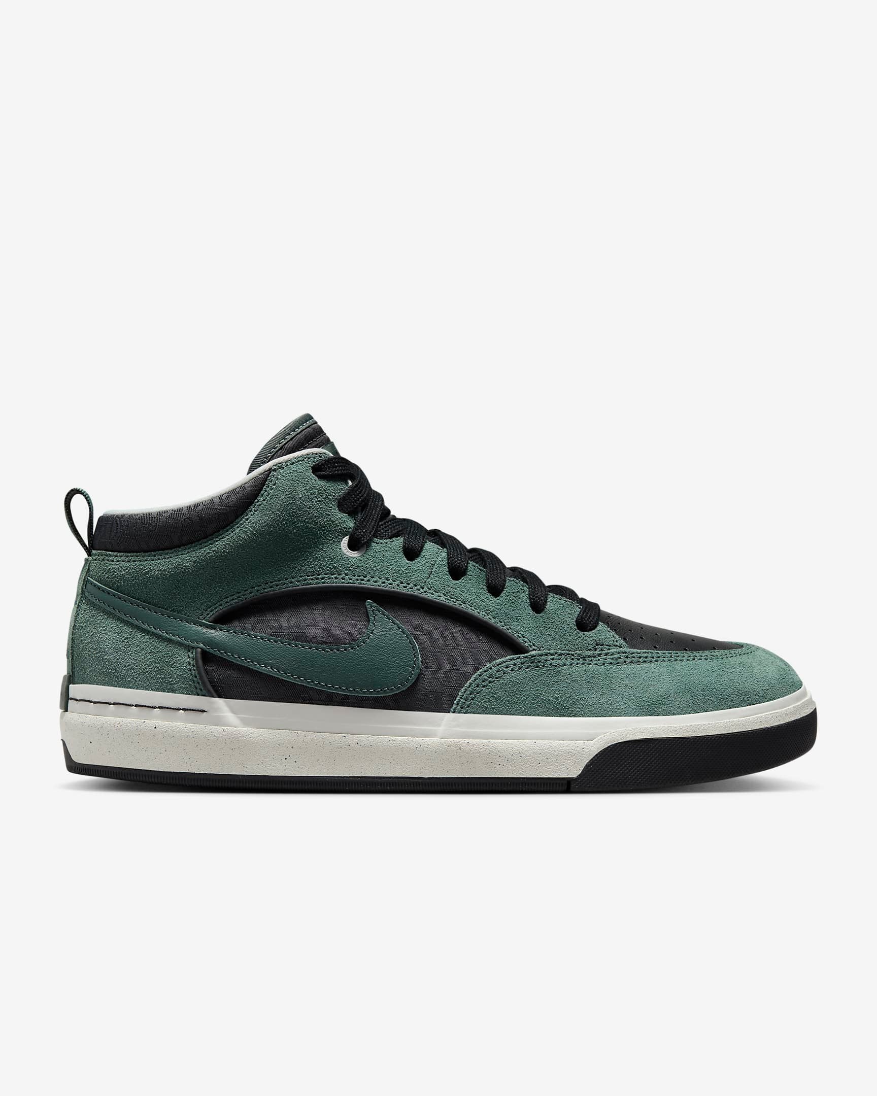 Nike SB React Leo Skateboarding Shoes for Men - Black/Vintage Green - Lightweight & Durable for Street Skating & Casual Wear