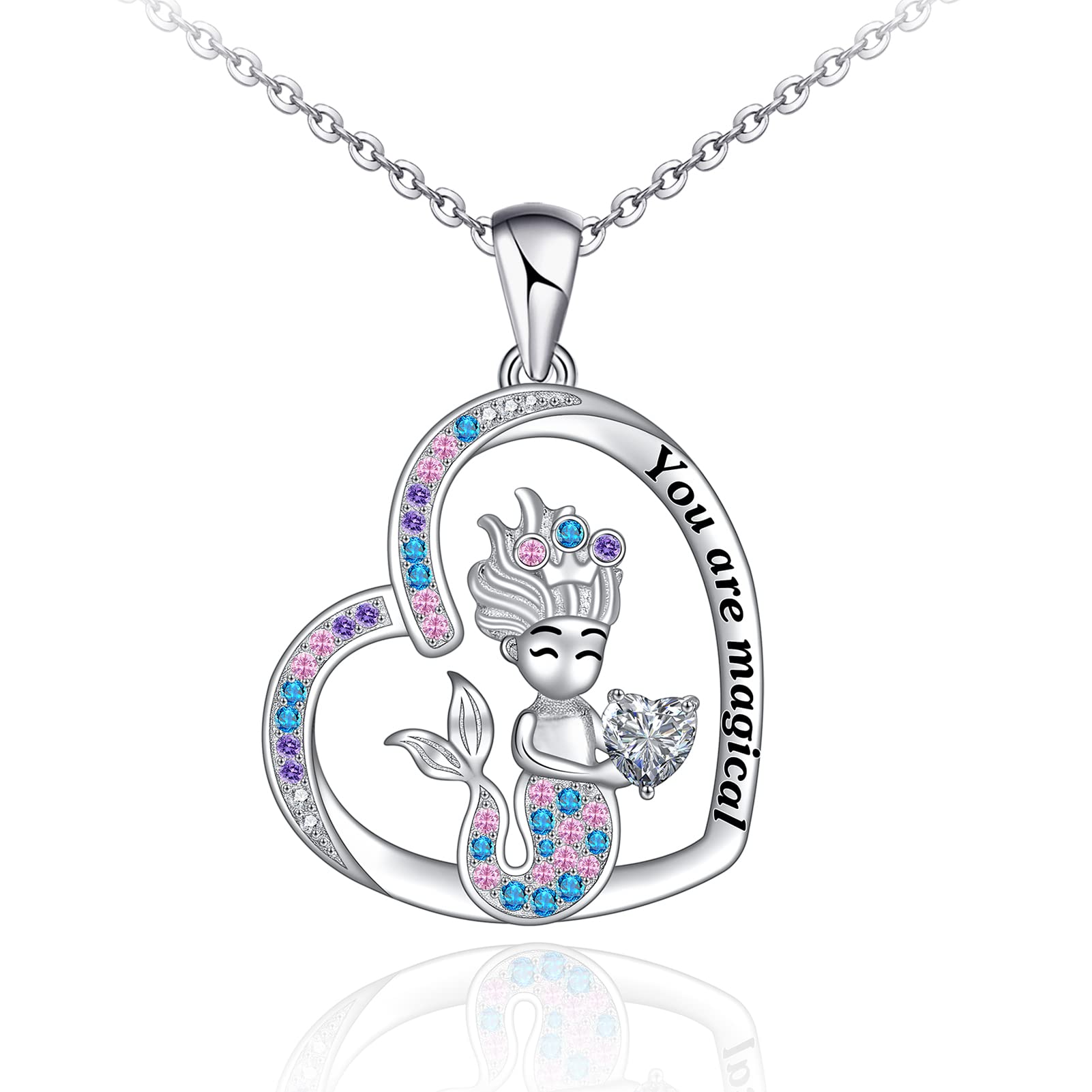 Mermaid Necklace for Women - 925 Sterling Silver Classic Pendant Necklace Jewelry | Elegant Gift for Christmas, Birthday, Valentine's Day | Perfect for Parties, Date Nights & Special Occasions | Comes with Gift Box
