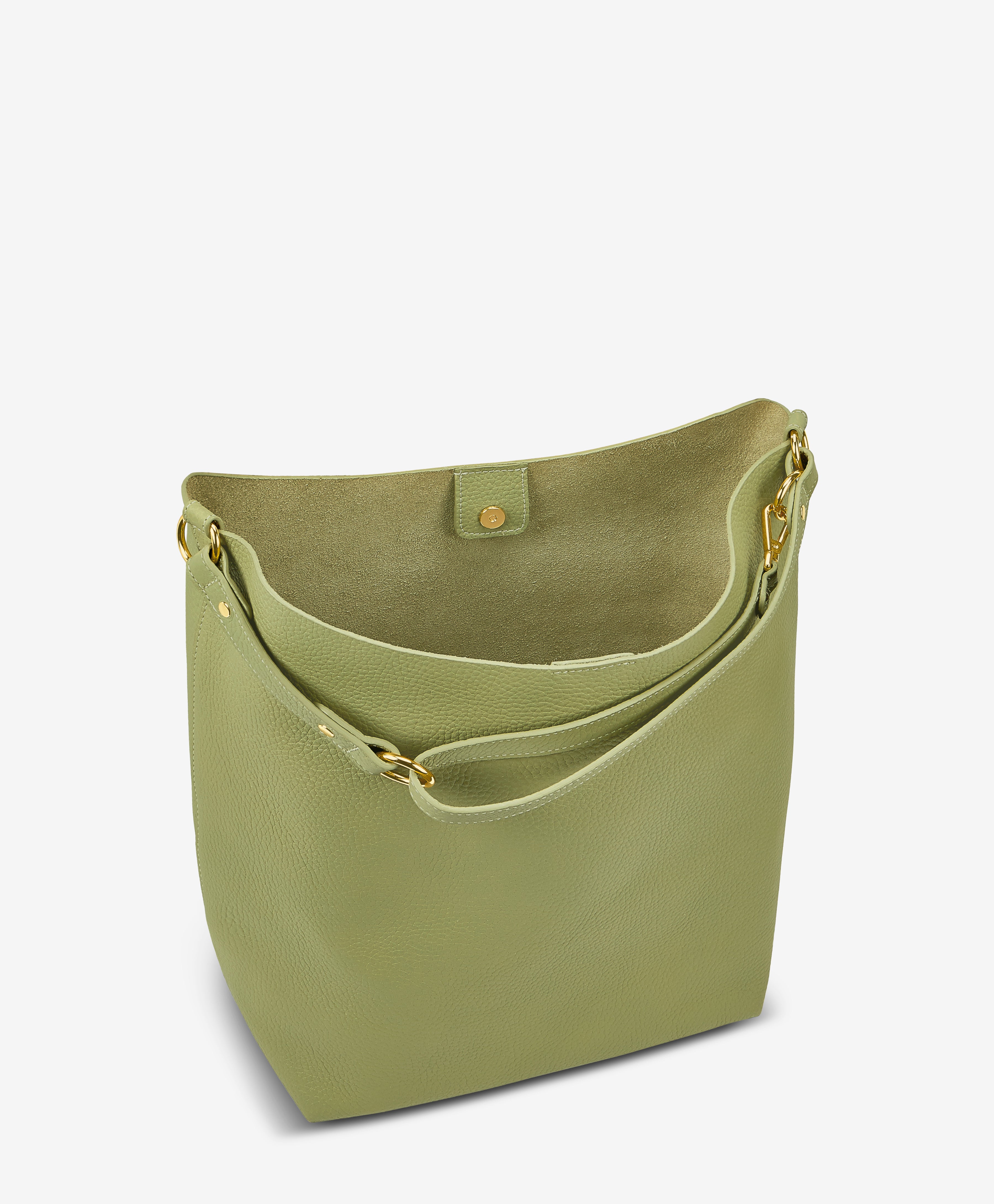 Addison Hobo Handbag - Sage Green Pebble Grain Leather Crossbody Purse for Women, Perfect for Work, Travel & Everyday Use