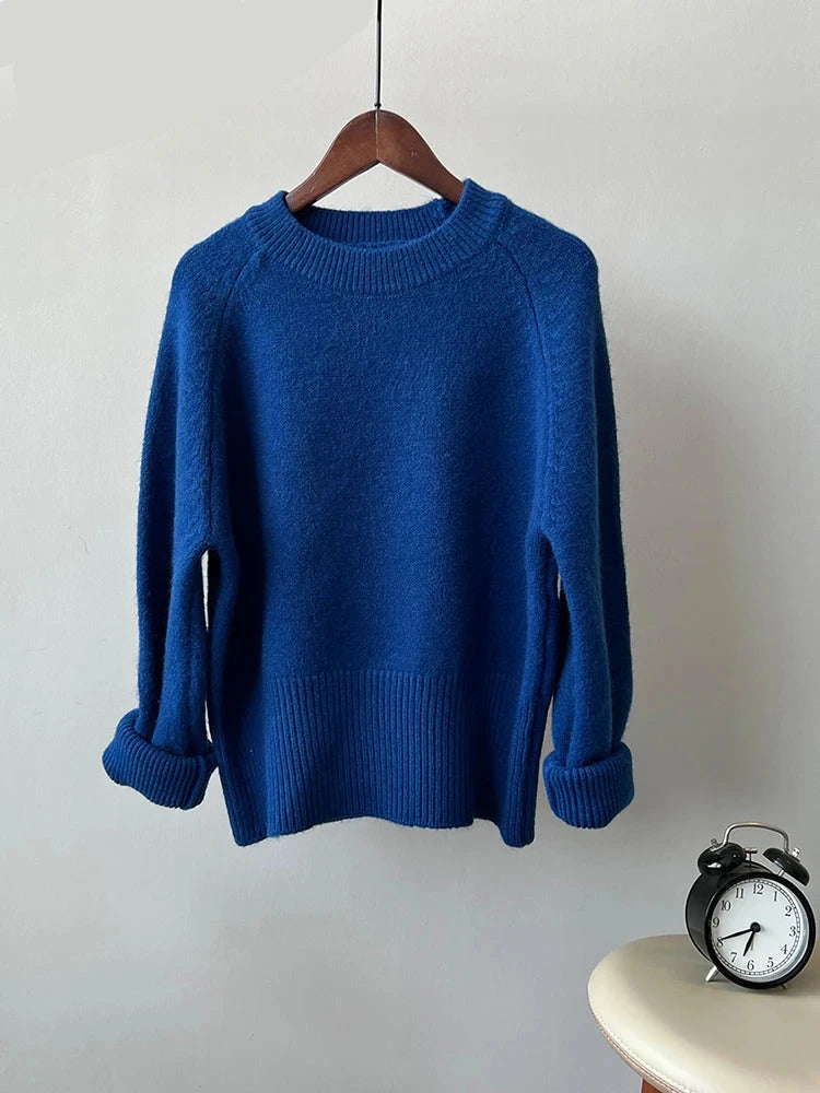 Women's Knitted Sweater Pullover - Warm Beige & Light Coffee O-Neck Jumper | 7 Colors | Perfect for Fall & Winter Outfits, Office Wear & Casual Chic