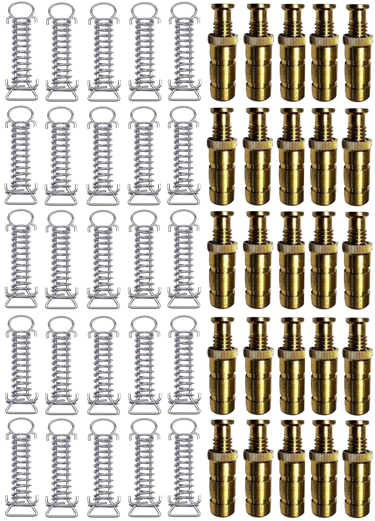Poolzilla 25-Piece Brass Pool Spring and Anchor Bundle - Heavy Duty Pool Cover Accessories for Inground & Above Ground Pools - Secure Winter Protection