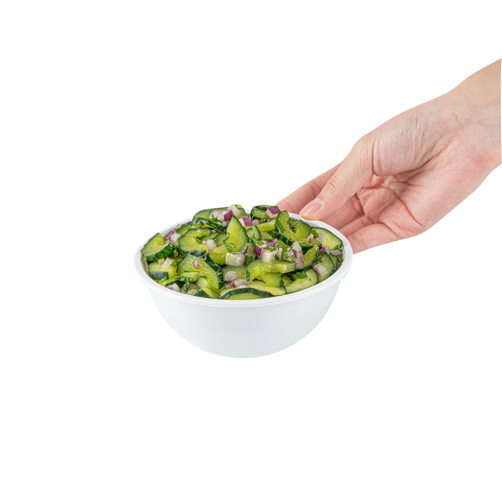 7 oz Round White Plastic Salad Bowls - 5 x 5 x 1.75 Inches - Pack of 200 - Perfect for Restaurants, Catering & Party Serving