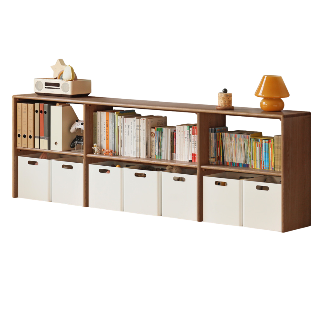 Modern Oak Solid Wood TV Stand with Storage - Minimalist Design for Living Room, Kids Toy Organizer & Media Console - Perfect for Home Entertainment & Playroom Organization