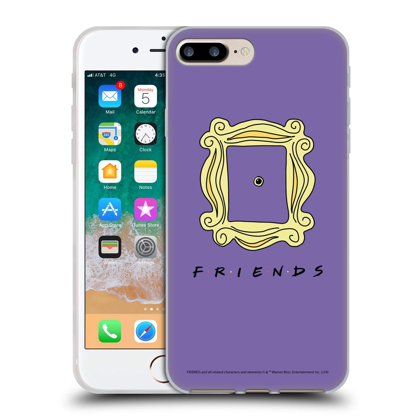 Officially Licensed Friends TV Show Peephole Frame Soft Gel Case for Apple iPhone 7 Plus/iPhone 8 Plus - Iconic Design, Durable Protection - Perfect for Fans, Daily Use & Gift Giving