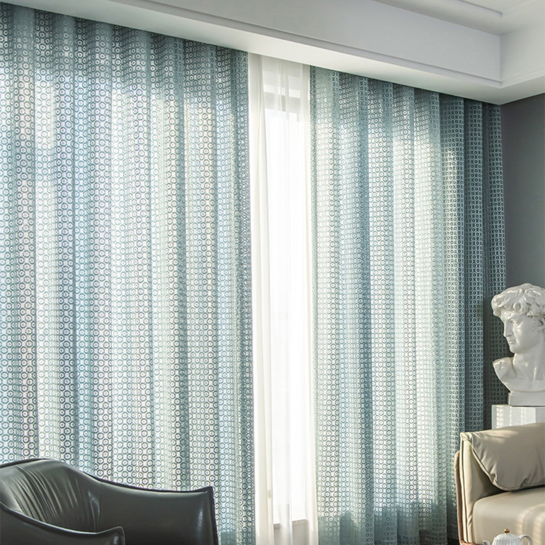 Yaritza Gauze Warp Knitted Floral Sheer Custom Curtains - Elegant Window Treatments for Living Room, Bedroom & Nursery Decor