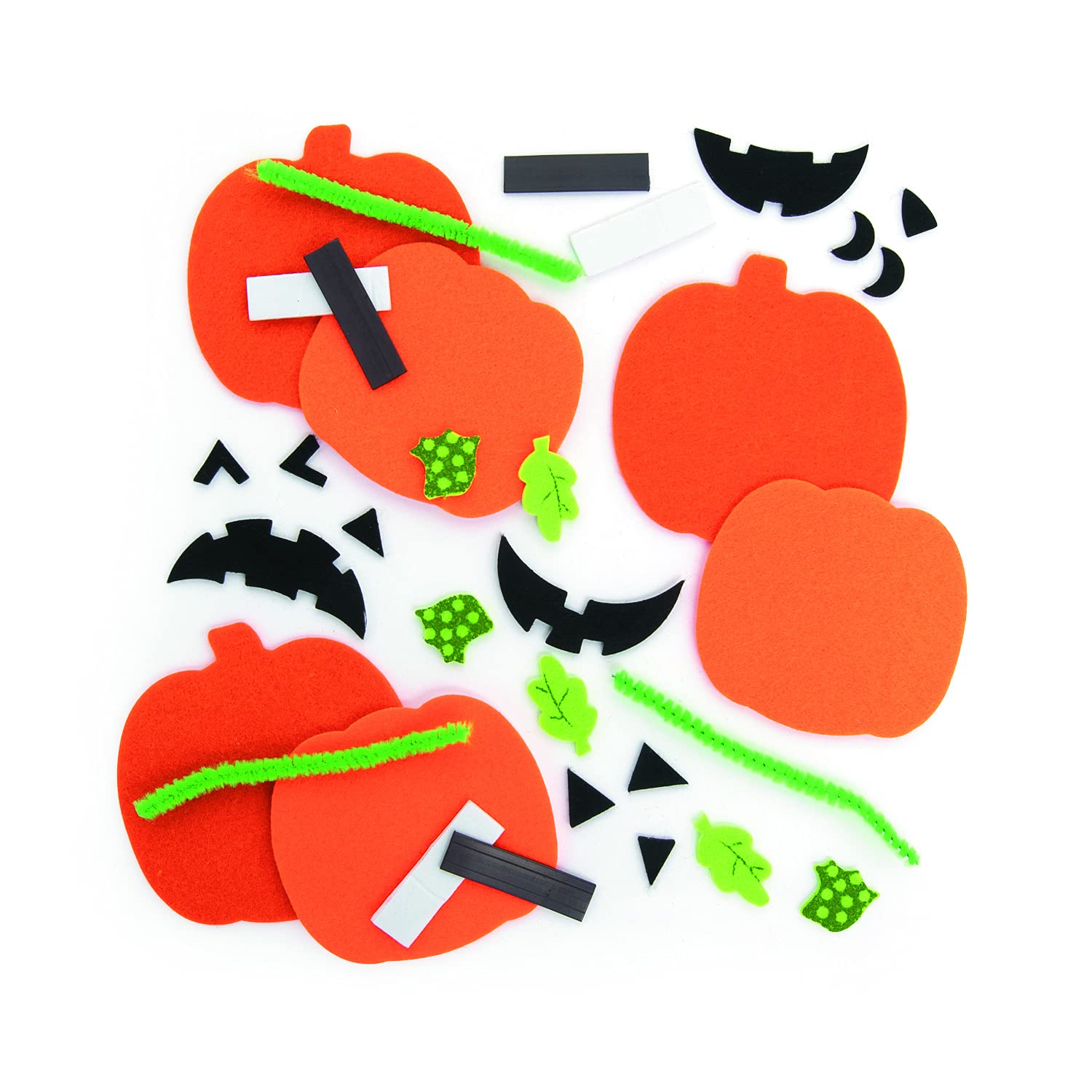Fun Express Halloween JOL Felt Magnet Craft Kit - 12 Piece DIY Felt Magnet Set for Kids, Classroom & Party Activities - Perfect for Halloween Decorations, School Projects & Holiday Crafts