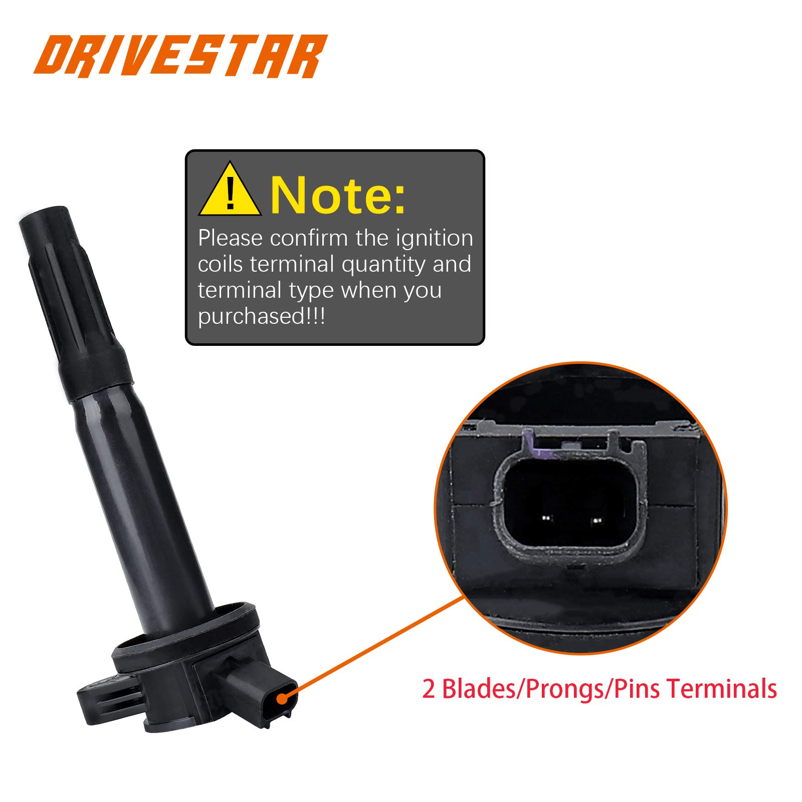DRIVESTAR Ignition Coil Pack Compatible with 2009-2012 Ford Escape, 2006-2012 Fusion, 2009-2011 Mercury Mariner, 2006-2010 Milan, 2006 Lincoln Zephyr 3.0L V6 - Replacement for DG514 C1594 UF486 - Improves Engine Performance & Fuel Efficiency