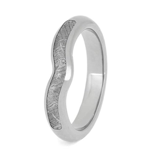 Gibeon Meteorite & Titanium Comfort-Fit Engagement Ring for Men & Women - 3.5mm Brushed Unisex Wedding Band - Perfect for Proposals, Anniversaries & Unique Jewelry Gifts