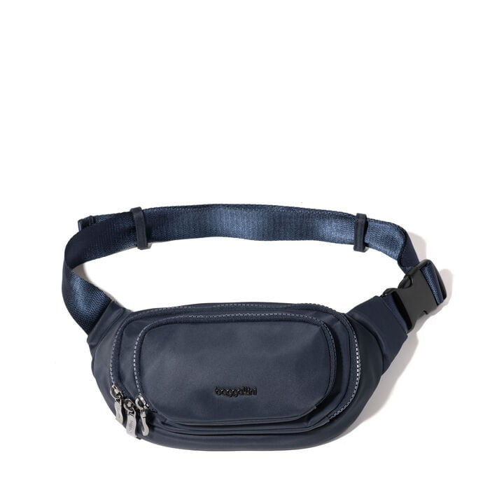 Baggallini On The Go Belt Bag Waist Pack - Hands-Free Crossbody Fanny Pack for Travel, Hiking & Running - Secure & Stylish Waist Wallet for Women & Men