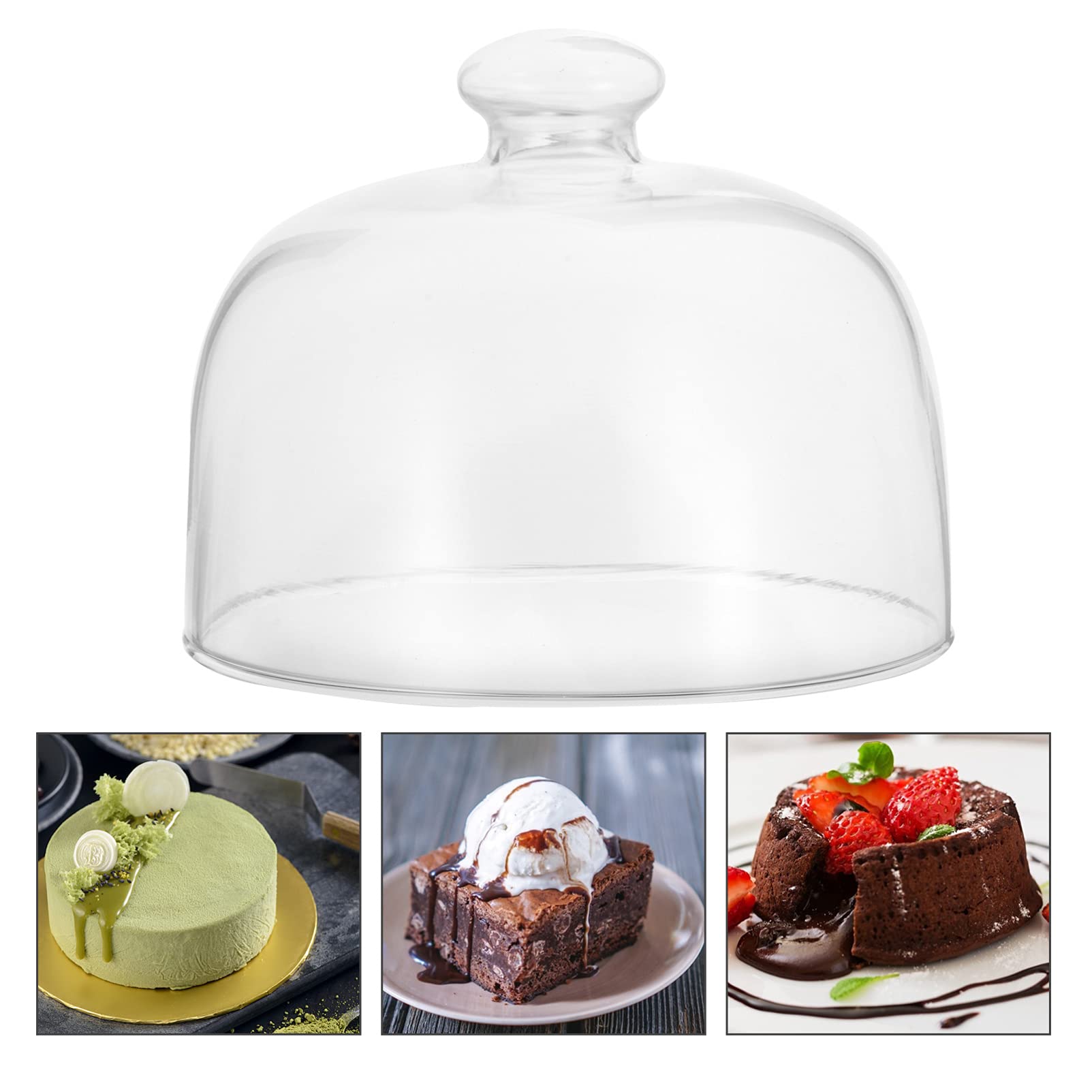 Glass Cake Dome with Lid - Clear Round Cake Cover for Home Baking, Dessert Display & Food Platter - Perfect for Parties, Weddings & Kitchen Storage