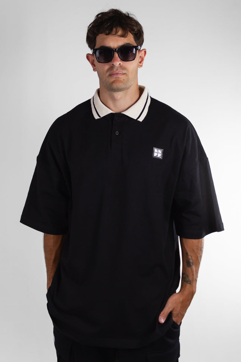 Oversized Black Raw Edge Chambray Shirt for Men - Casual Streetwear & Layering Essential for Everyday Comfort